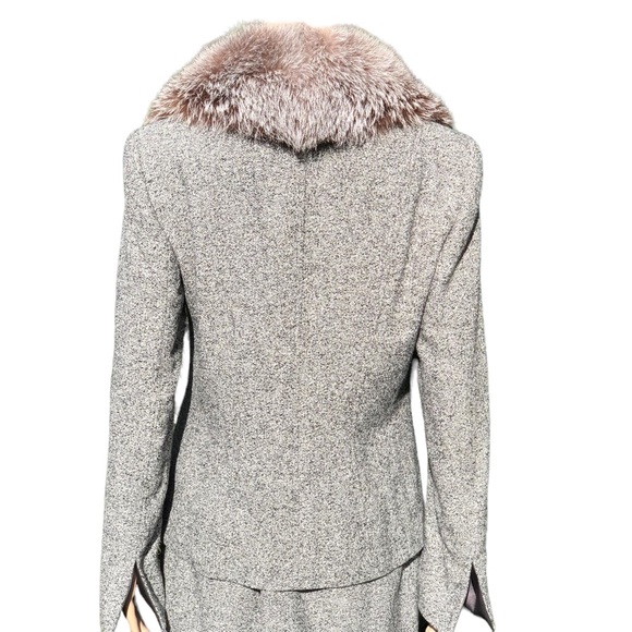 ESCADA skirt suit with Fox fur trim Sz m eu 38 - Picture 11 of 15